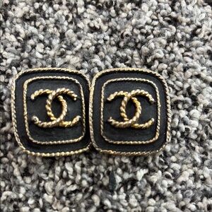 Chanel Gold and Black Earrings